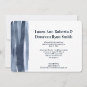 Invitation Coups de pinceau aquarelle bleue marine Réception  (Devant)