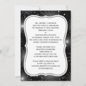 Invitation Coups de soleil noir blanc Réception feux d'artifi (Devant)