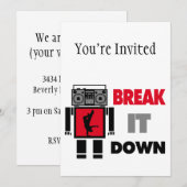Invitation Coupure de robot de Boombox de garçon de B il vers (Devant / Derrière)