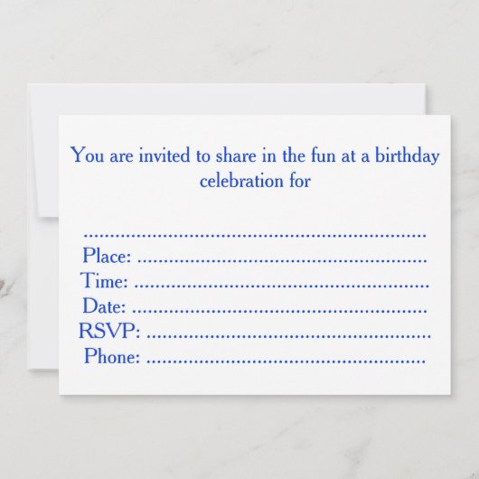 Invitation Courageux marin (Dos)