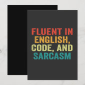 Invitation Courant en code anglais et sarcasme humouristique (Devant / Derrière)