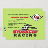 Invitation courante de courses d'automobiles (Devant / Derrière)