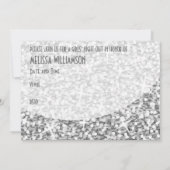 Invitation Courbe "Argent" de Glitz "Bachelorette Party" (Dos)