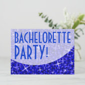 Invitation Courbe bleu foncé Glitz 'Bachelorette Party ! ' (Debout devant)