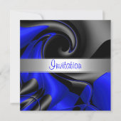 Invitation Courbe bleue Abstraite (Devant)