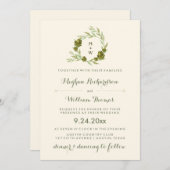 Invitation Courbe botanique branchée avec Feuilles et articha (Devant / Derrière)