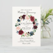 Invitation Courbe de Bouquet de Bourgogne| Mariage floral (Debout devant)