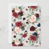 Invitation Courbe de Bouquet de Bourgogne| Mariage floral (Dos)