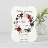 Invitation Courbe de Bouquet de Bourgogne| Red Back Mariage (Debout devant)