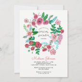 Invitation Courbe de fleurs de printemps | FÊTE DES MARIÉES | (Devant)