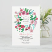 Invitation Courbe de fleurs de printemps | FÊTE DES MARIÉES | (Debout devant)