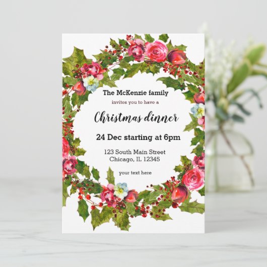 Invitation Courbe de fruits de Noël (Debout devant)