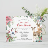 Invitation Courbe de Noël Deer & Bird Holiday Open House (Debout devant)