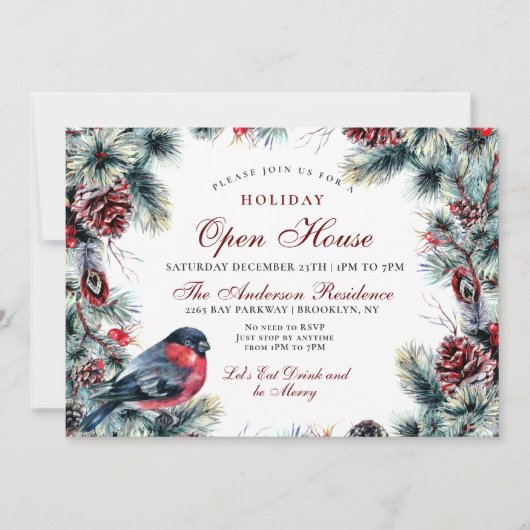 Invitation Courbe de Noël & Red Bird Holiday Open House (Devant)