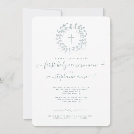 Invitation Courbe et croix d'araignée (Devant)