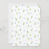 Invitation Courbe fleurie bleue boho bébé garçon douche (Dos)