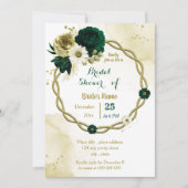 Invitation Courbe nuptiale en ivoire vert émeraude (Devant)