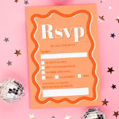Invitation Courbe orange rétro ondulée ondulée rsvp