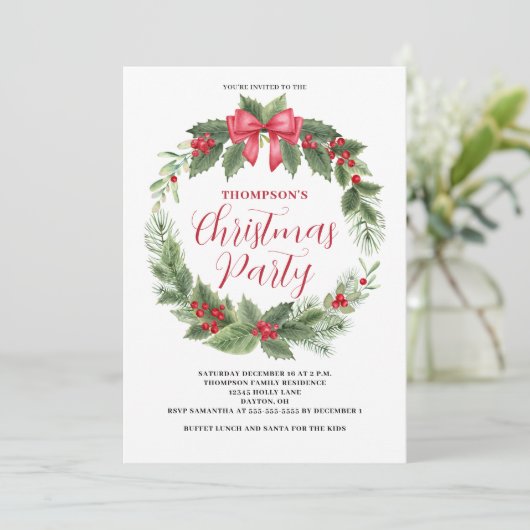 Invitation Courbe rouge Noël Berry (Debout devant)