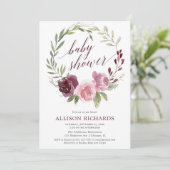 Invitation Courbe rousse courge floral automne fille baby sho (Debout devant)