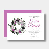 Invitation Courbe violette moderne Brunch de Pâques