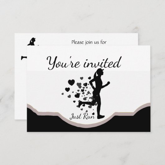 Invitation Coureur de marathon fête d'anniversaire (Devant / Derrière)