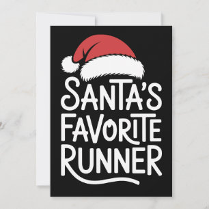 Invitation Coureur préféré du Père Noël Noël Chapeau de Noël