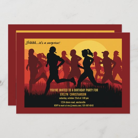 Invitation Courez comme un marathonien (Devant / Derrière)