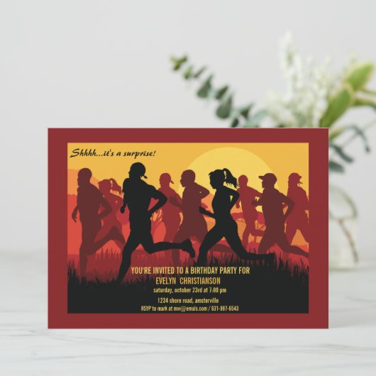 Invitation Courez comme un marathonien (Debout devant)