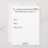 Invitation Courez maintenant la bière plus tard (Dos)