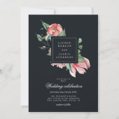 Invitation courge fleurie élégante à fleurs de minuit (Devant)