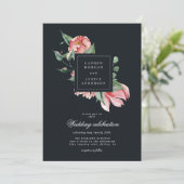 Invitation courge fleurie élégante à fleurs de minuit (Debout devant)