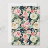 Invitation courge fleurie élégante à fleurs de minuit (Dos)