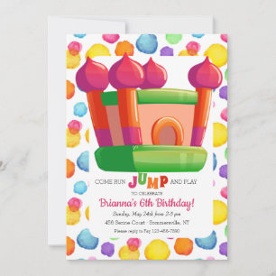 Invitation Courir Sauter Jouer Fête d'anniversaire
