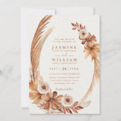 Invitation Couronne aquarelle boho élégant code QR mariage (Devant)