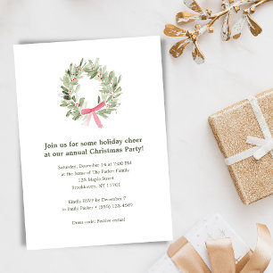 Invitation Couronne aquarelle élégante et festive pour la fêt