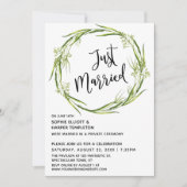 Invitation Couronne aquarelle verte typographie mariage juste (Devant)