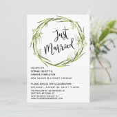 Invitation Couronne aquarelle verte typographie mariage juste (Debout devant)