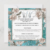 Invitation Couronne argentée chic parties scintillant florale (Dos)