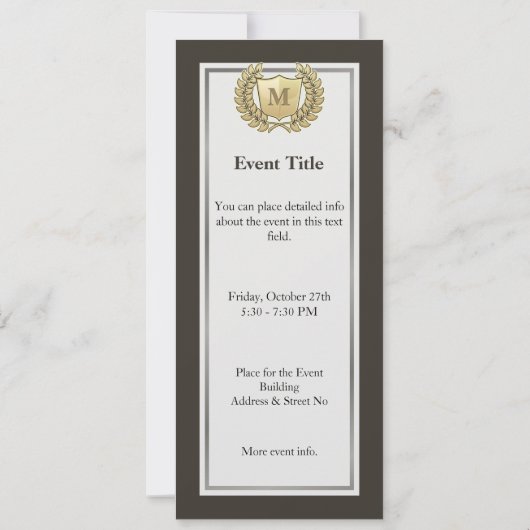 Invitation Couronne avec bouclier (Dos)