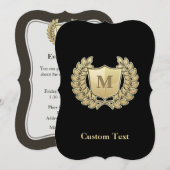 Invitation Couronne avec bouclier (Devant / Derrière)