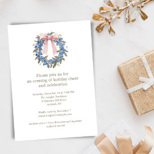 Invitation Couronne bleue avec noeud élégant pour la fête de