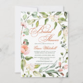Invitation Couronne botanique à feuilles, Fête des mariées de (Devant)