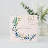 Invitation Couronne botanique chic pour anniversaire marquant (Debout devant)