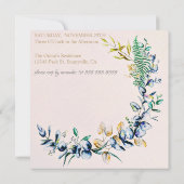 Invitation Couronne botanique chic pour anniversaire marquant (Dos)