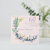 Invitation Couronne botanique chic pour anniversaire marquant (Debout devant)