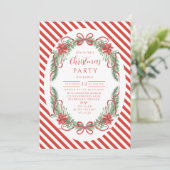 Invitation Couronne botanique de Noël Candy Cane (Debout devant)