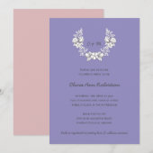 Invitation Couronne botanique | Fête des mariées monographie (Devant / Derrière)
