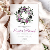 Invitation Couronne botanique violette moderne pour brunch de