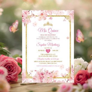 Invitation Couronne d'anniversaire pour Quinceanera Fleur de